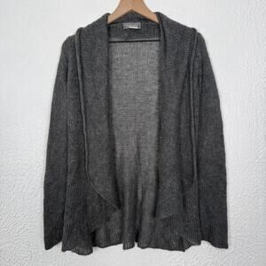 Wooden Ships Mohair Blend Open Front Cardigan Sweater Gray Size M/L